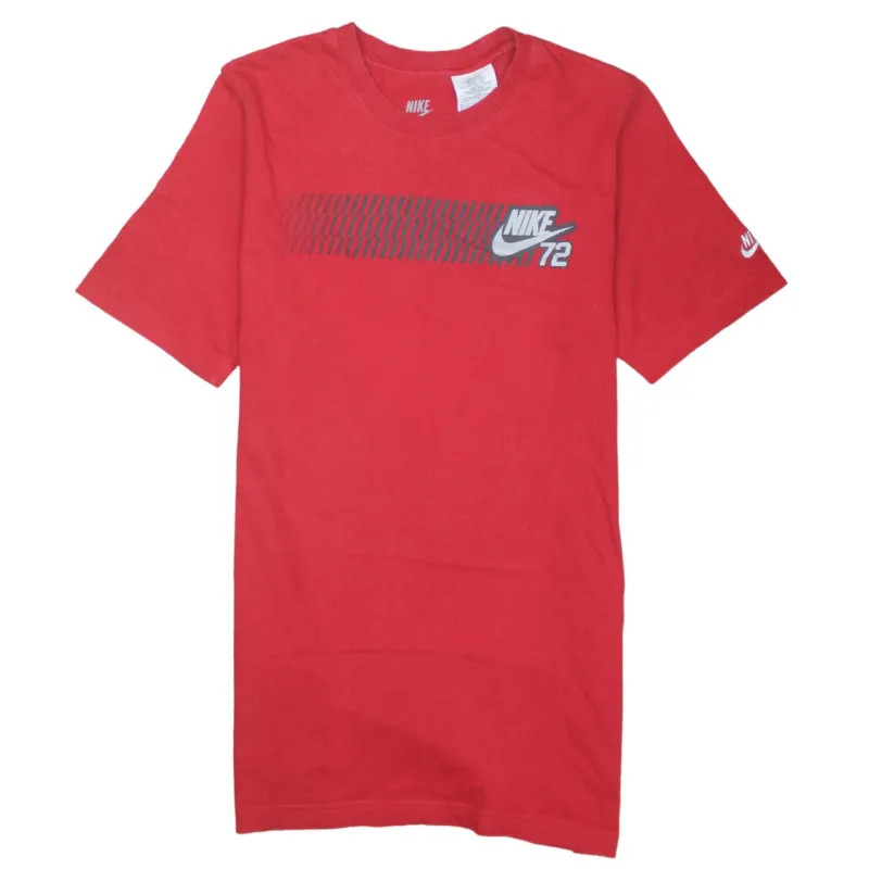 Nike Red Graphic T Shirt Women's Large Printed Logo Short Sleeve Casual Top Tee made by Nike