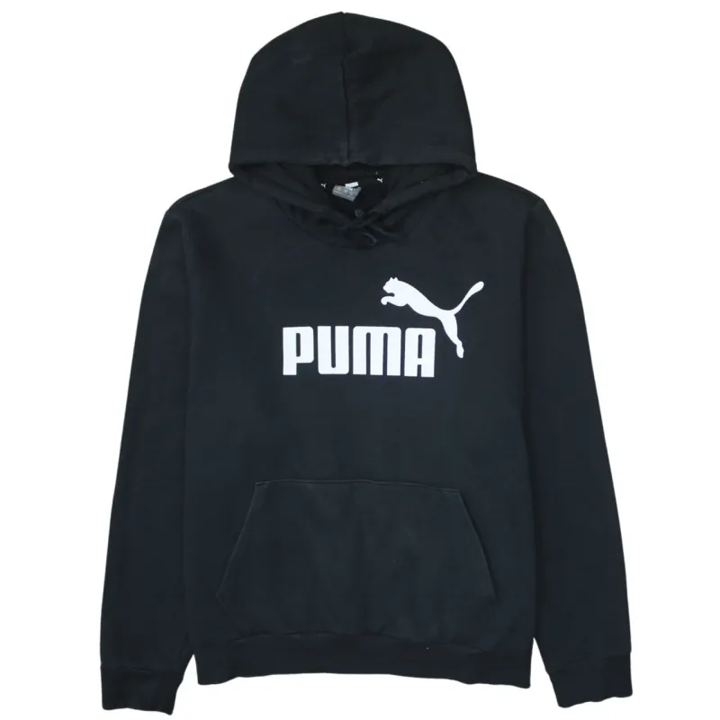 Puma Black Hoodie Women’s XXLarge Printed Logo Front Pocket Fleece Pullover Sweatshirt sold by Vintage Club