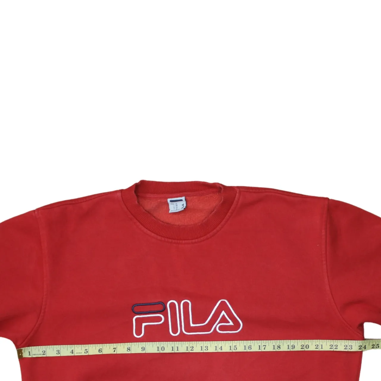 Fila Burgundy Red Sweatshirt Women’s XLarge Embroidered Logo Crewneck Pullover Fleece Top sold by Vintage Club product image thumbnail 5