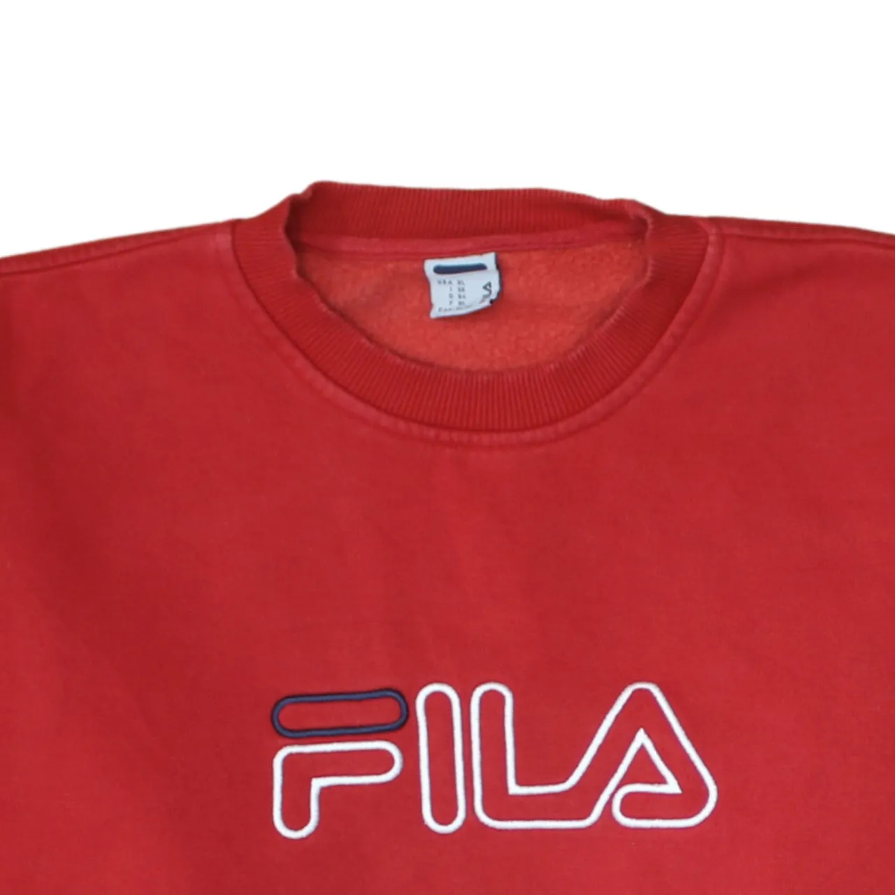 Fila Burgundy Red Sweatshirt Women’s XLarge Embroidered Logo Crewneck Pullover Fleece Top sold by Vintage Club product image thumbnail 3