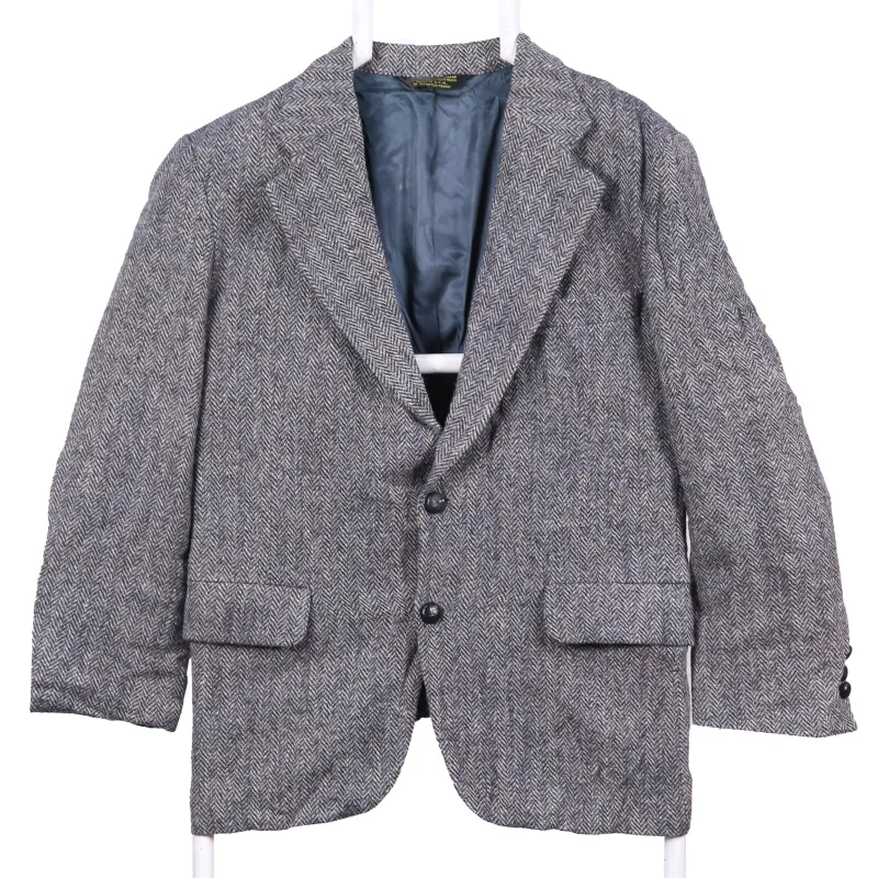 Harris Tweed Vintage 90s Wool Blazer, Men's Size 40, Black & Blue sold by Vintage Club