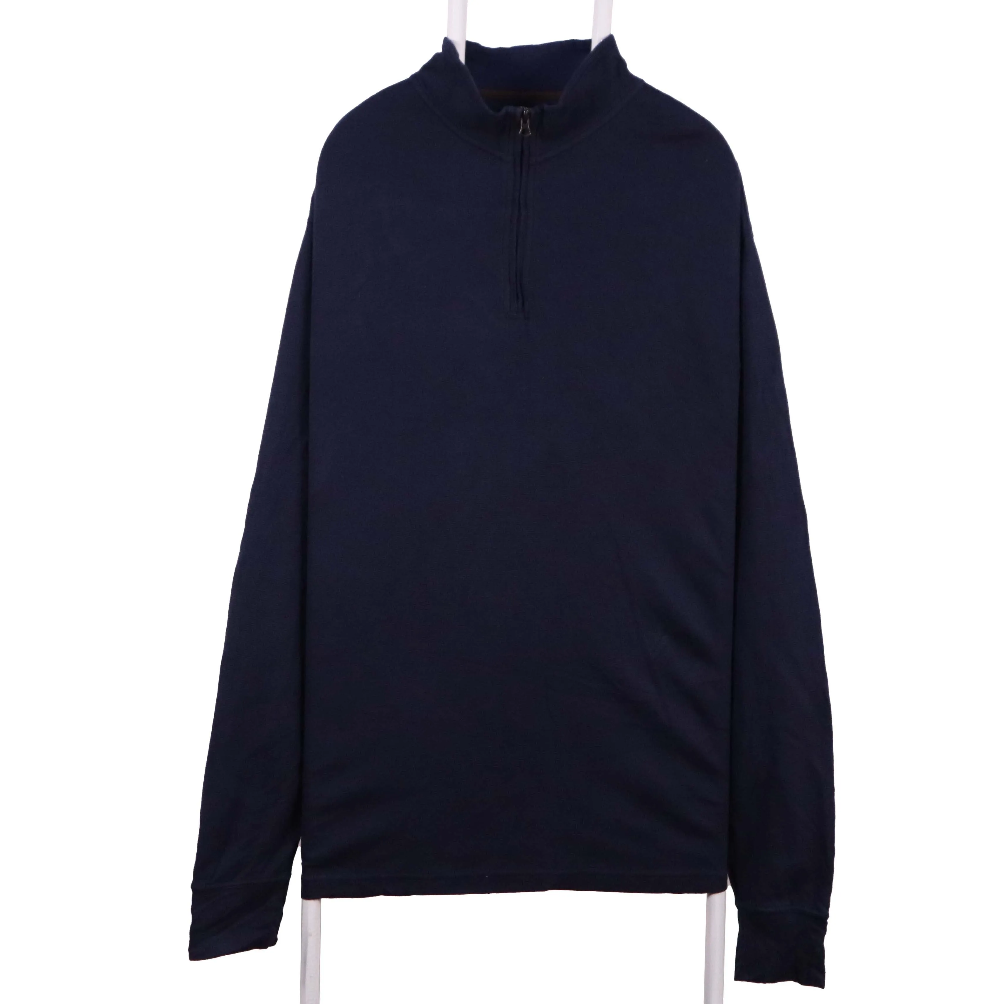 Chaps 90's Vintage Navy Blue Men's 2XL Quarter Zip Long Sleeve Jumper sold by Vintage Club