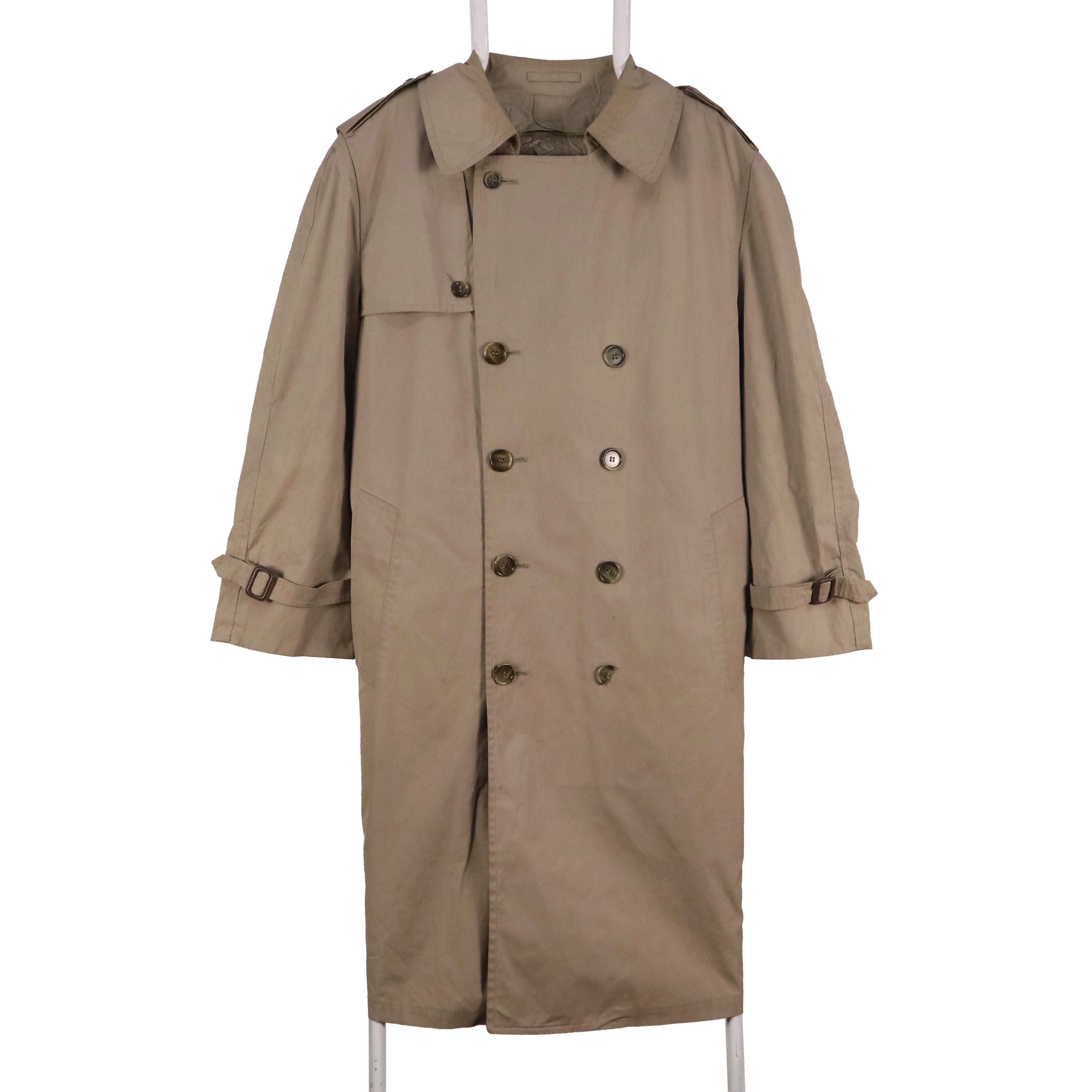 London Fog Men's 90s Vintage Trench Coat Beige Cream Large Classic sold by Vintage Club