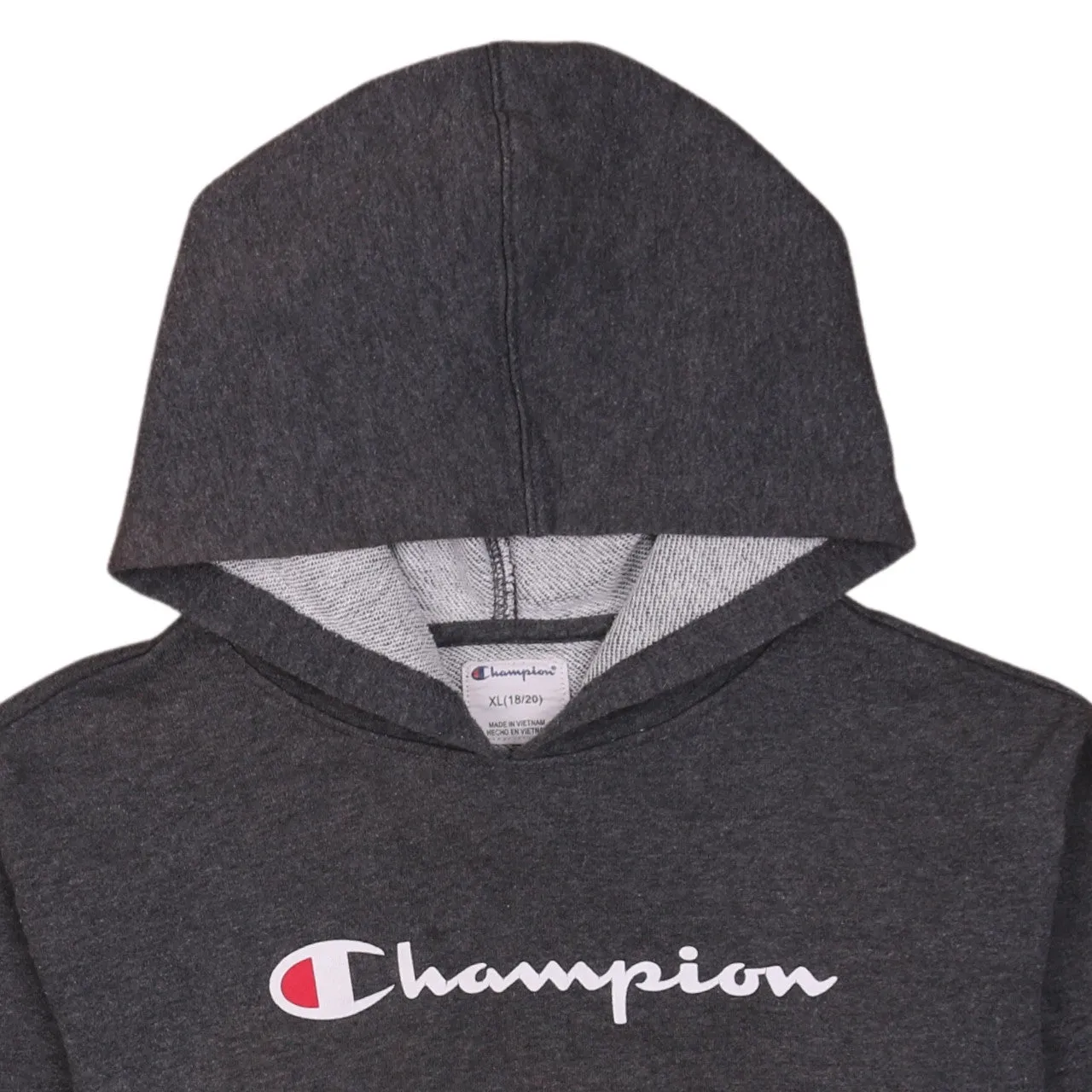 Champion 90s Vintage Grey XLarge Spellout Hoodie Retro Pullover sold by Vintage Club product image thumbnail 3