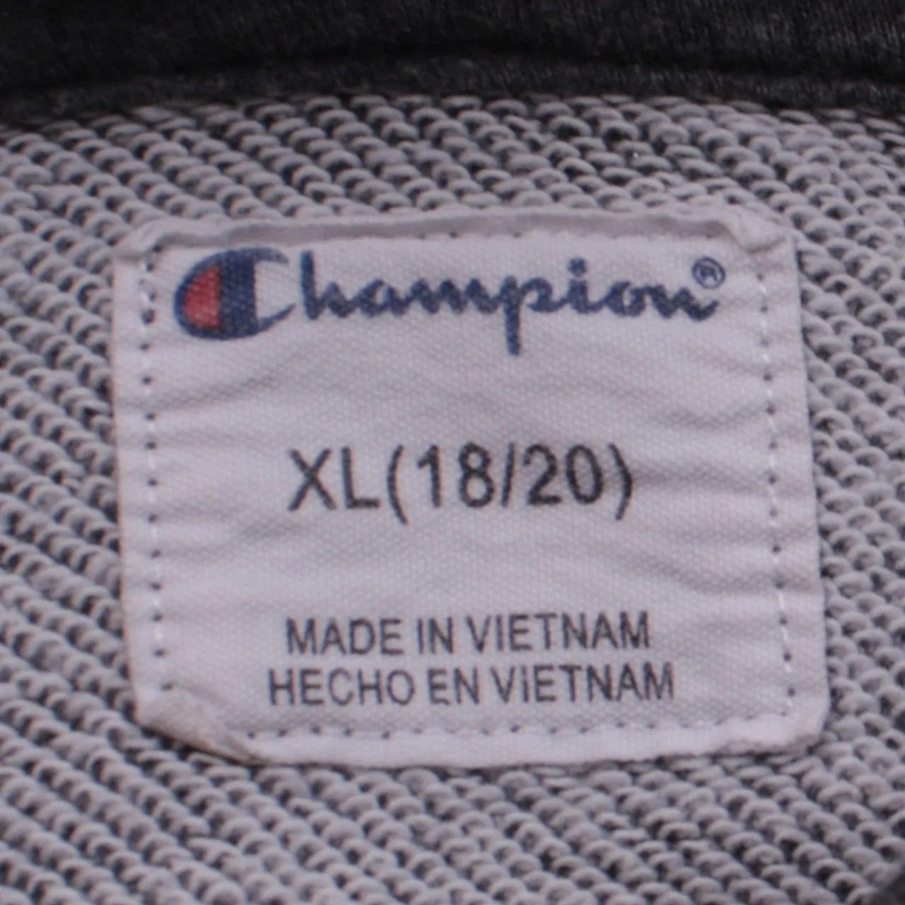 Champion 90s Vintage Grey XLarge Spellout Hoodie Retro Pullover sold by Vintage Club product image thumbnail 4