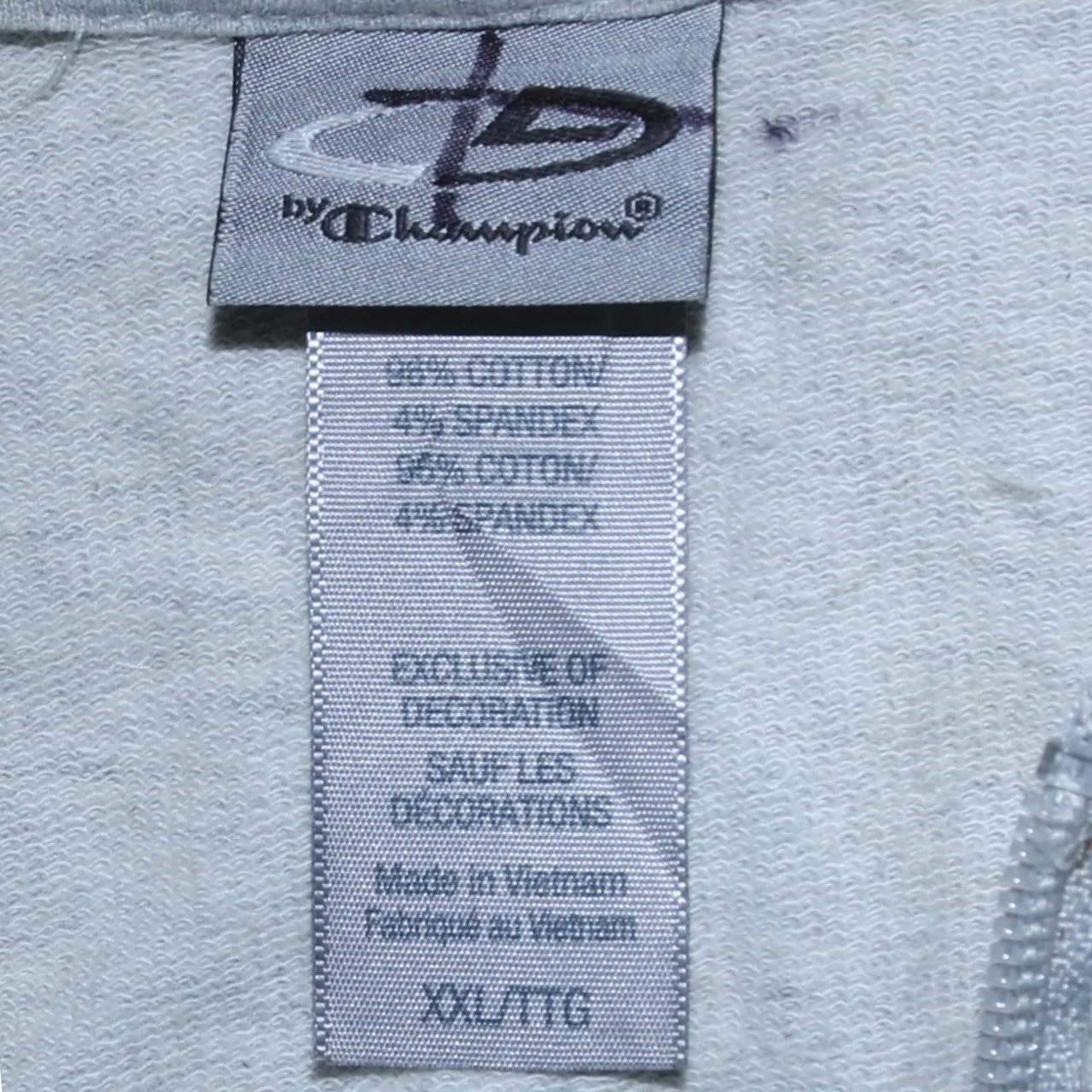 Vintage 90's Champion Grey Zip Hoodie 2XL Retro Streetwear B Grade sold by Vintage Club product image thumbnail 4