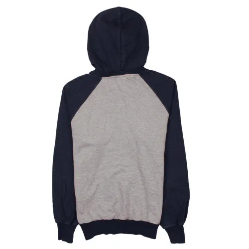 Adidas Grey Navy Hoodie Women's Large Printed Logo Raglan Sleeves Pullover Sweatshirt sold by Vintage Club product image thumbnail 2