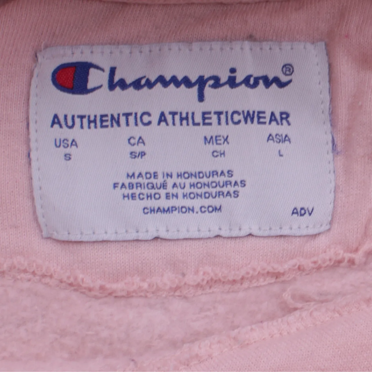 Champion 90's Pink Spellout Pullover Hoodie Men's Small Vintage Style sold by Vintage Club product image thumbnail 4