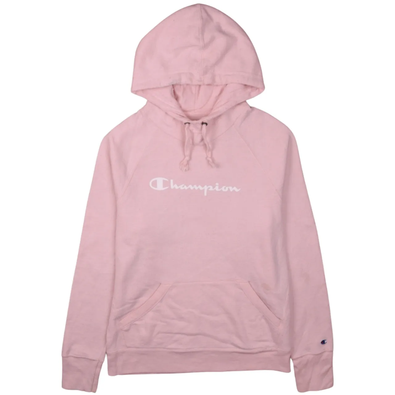 Champion 90's Pink Spellout Pullover Hoodie Men's Small Vintage Style sold by Vintage Club