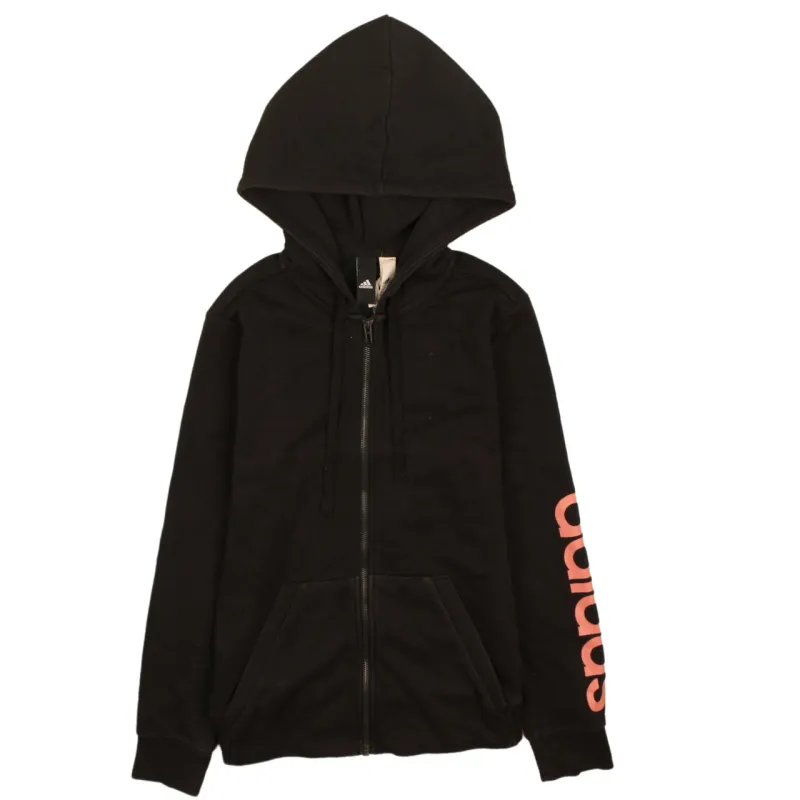 Adidas Women's Retro 90s Vintage Black Zip Hoodie Streetwear Small made by Adidas
