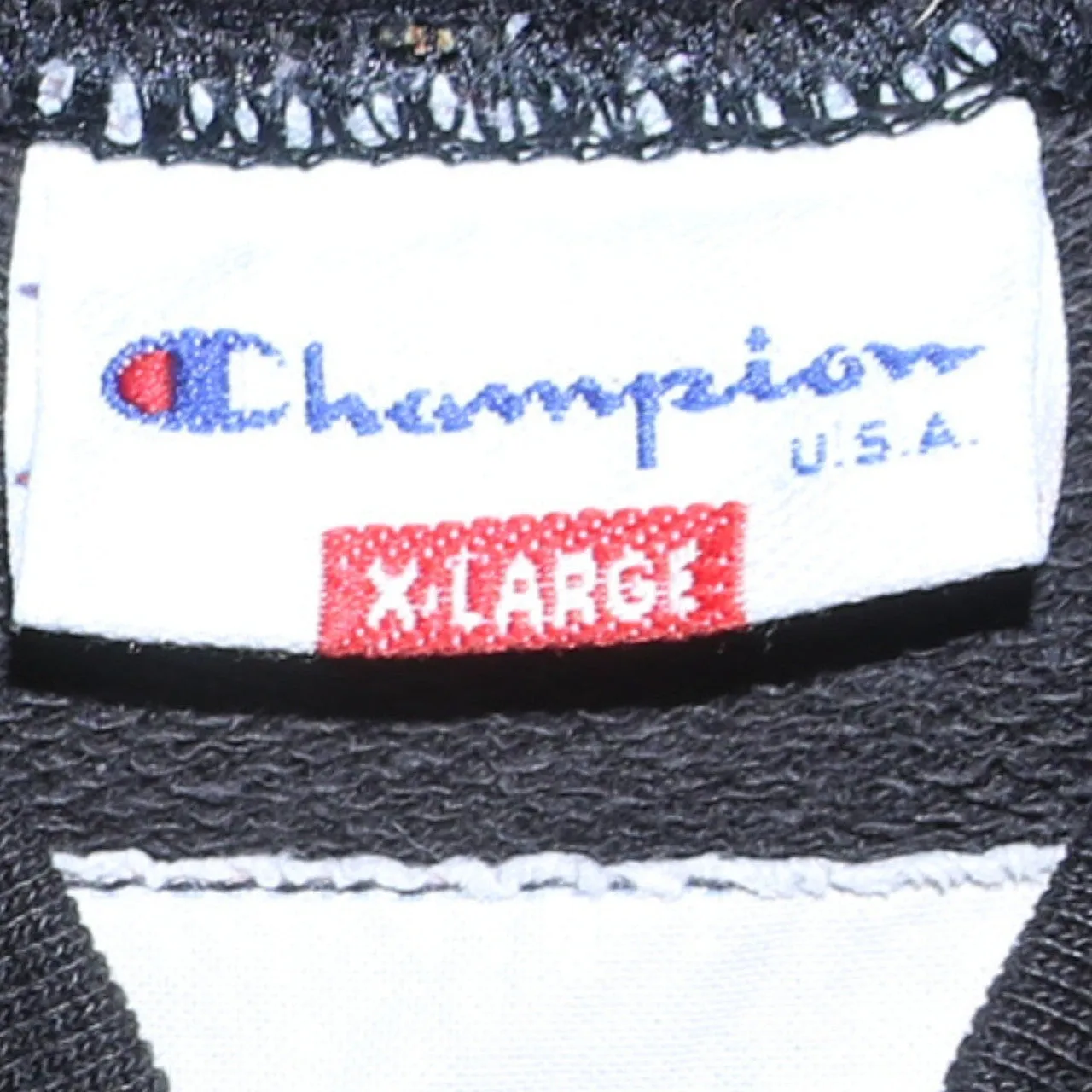 Vintage Champion Women's XL Black Sweatshirt 90s Style Stripe Cuff sold by Vintage Club product image thumbnail 4