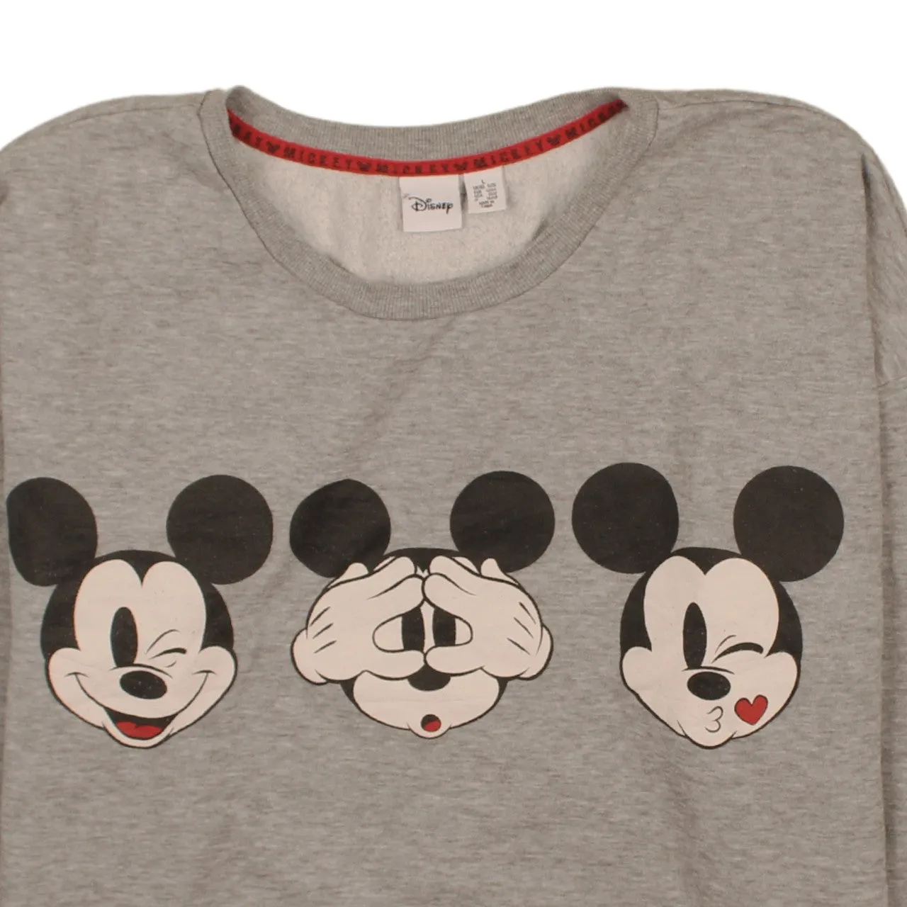 Disney Grey Sweatshirt Women's Large Mickey Mouse Printed Graphic Crewneck Pullover Top sold by Vintage Club product image thumbnail 3