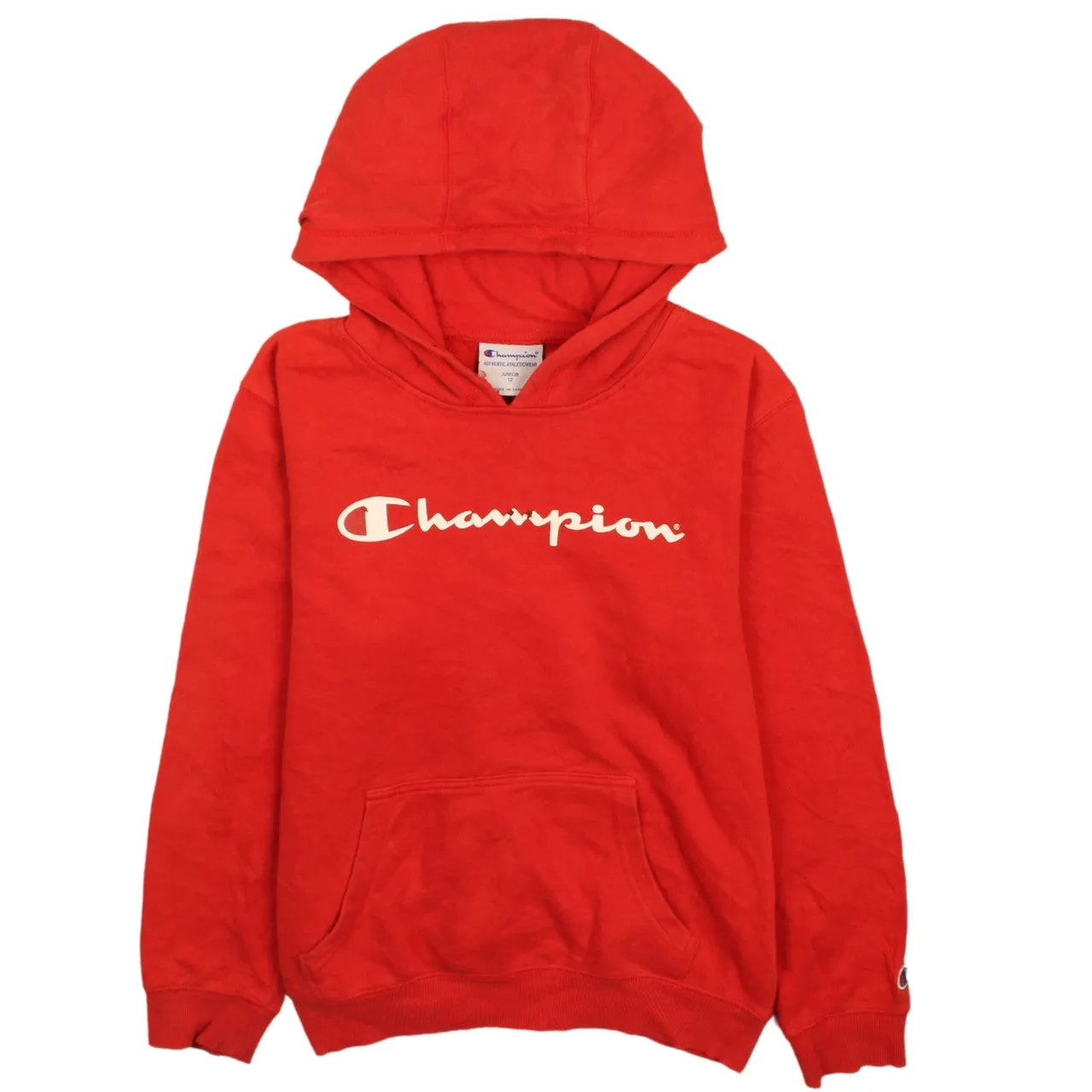 Champion 90's Red Vintage Spellout Pullover Hoodie Women's Large sold by Vintage Club