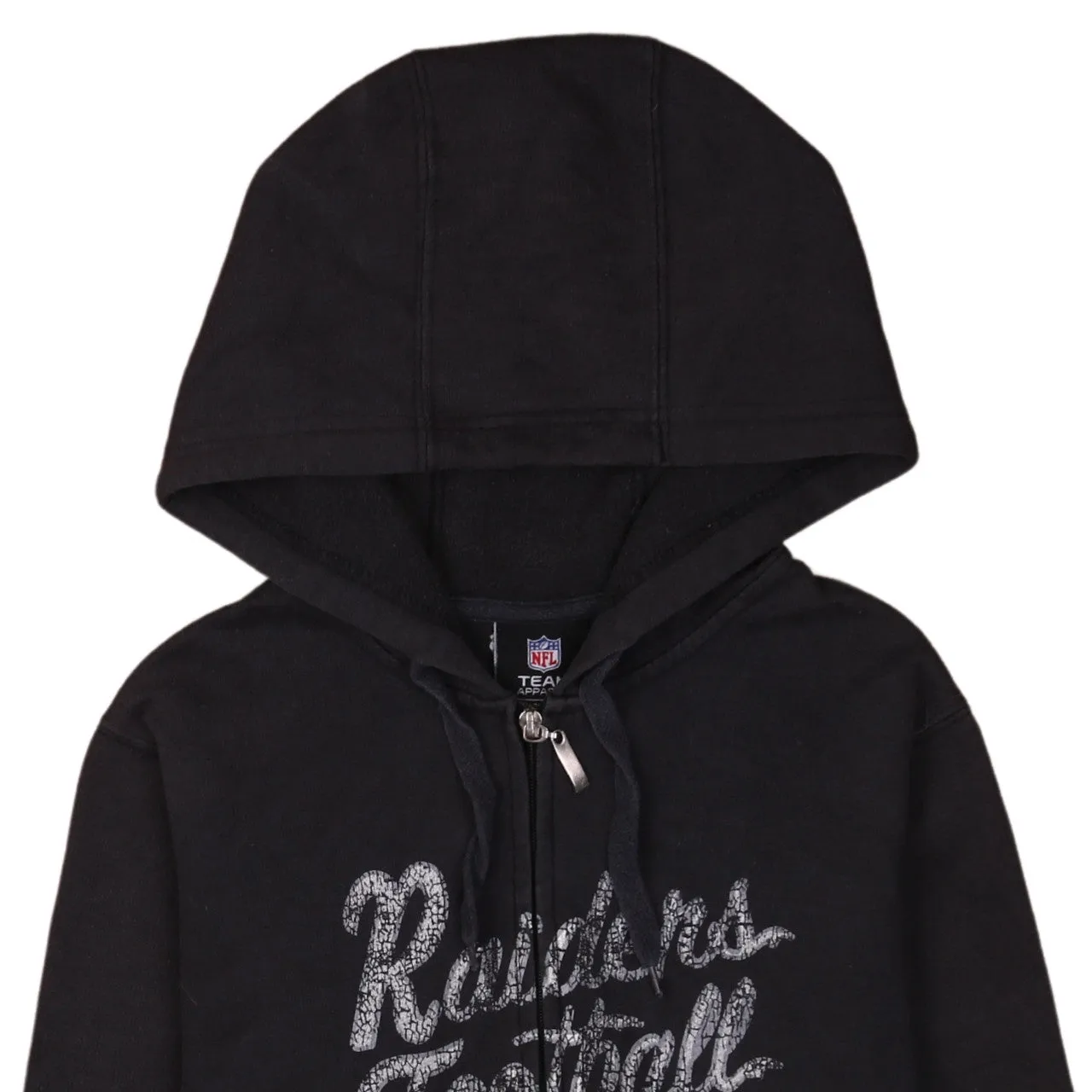 Vintage 1990s NFL Raiders Full Zip Black Hoodie Unisex Medium Size sold by Vintage Club product image thumbnail 3
