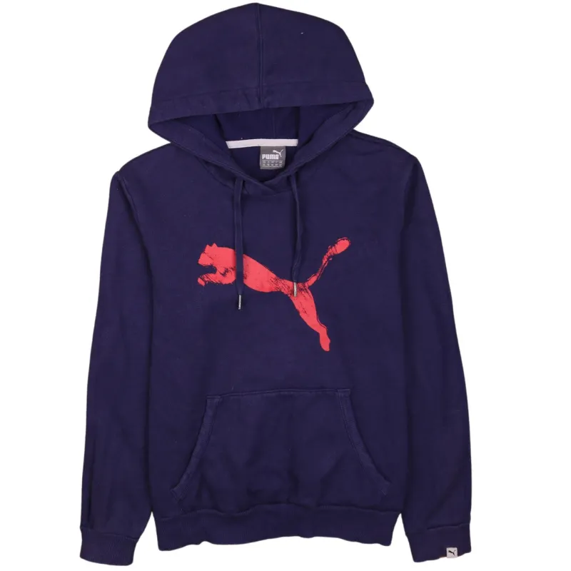 Puma Women’s XL Navy Fleece Hoodie Pullover with Bold Logo sold by Vintage Club