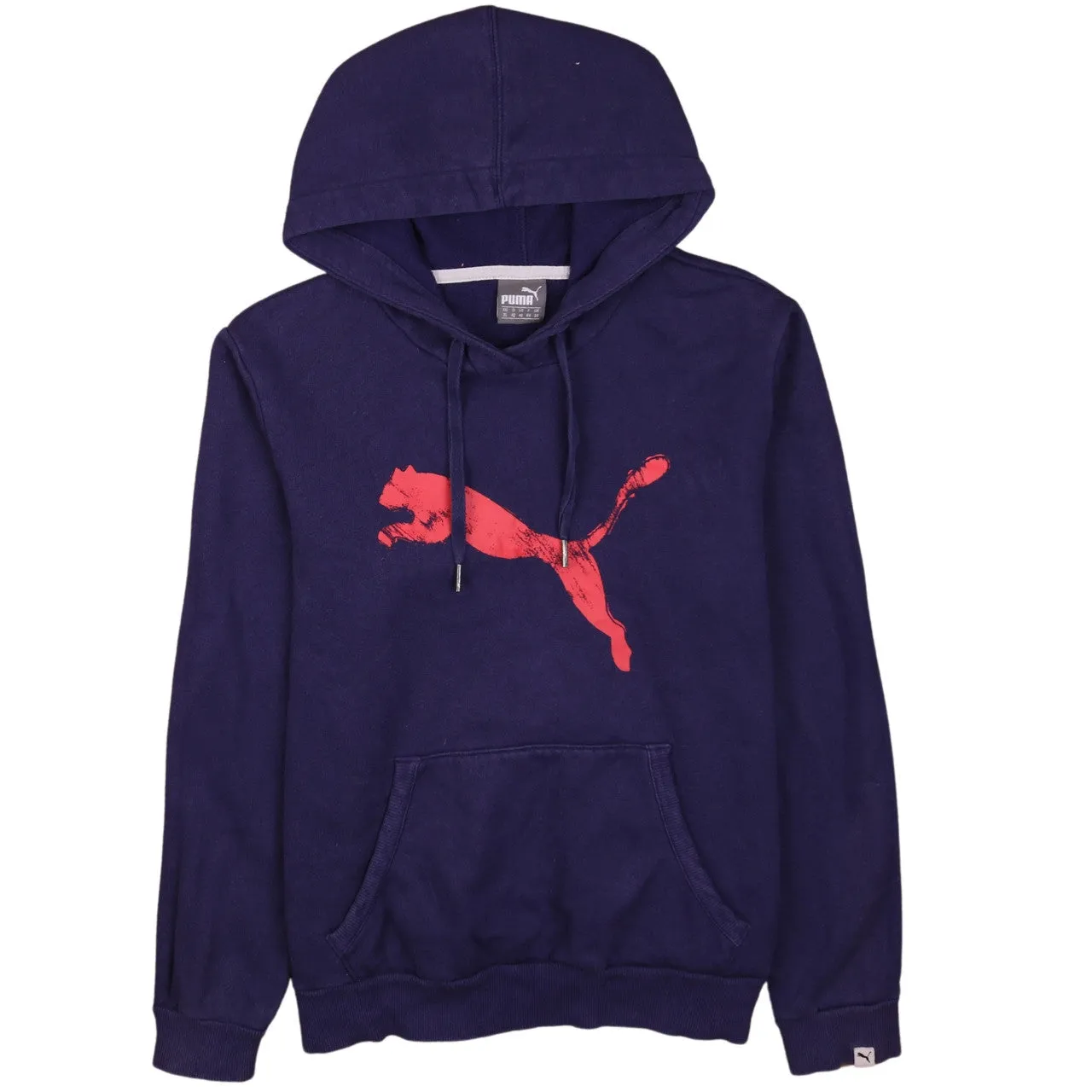 Puma Women’s XL Navy Fleece Hoodie Pullover with Bold Logo sold by Vintage Club