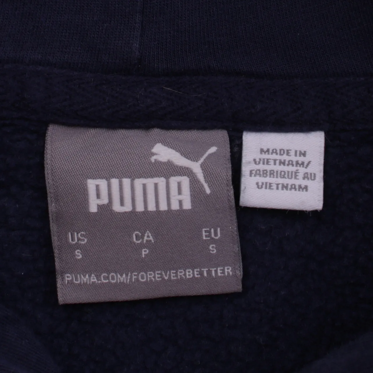 Puma Men's Small Navy Blue Hoodie Pullover Sweatshirt Embroidered Logo sold by Vintage Club product image thumbnail 4