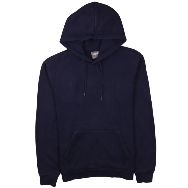 Puma Men's Small Navy Blue Hoodie Pullover Sweatshirt Embroidered Logo made by Puma