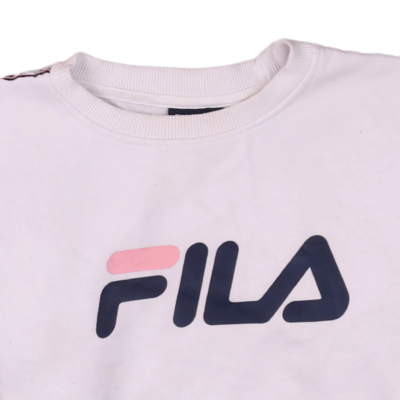 Vintage 90s Fila Men's XS Spellout Sweatshirt White Crew Neck Top sold by Vintage Club product image thumbnail 3