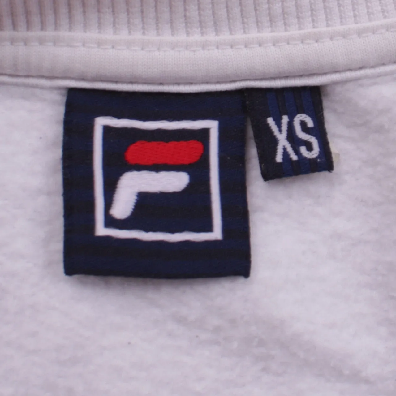 Vintage 90s Fila Men's XS Spellout Sweatshirt White Crew Neck Top sold by Vintage Club product image thumbnail 4