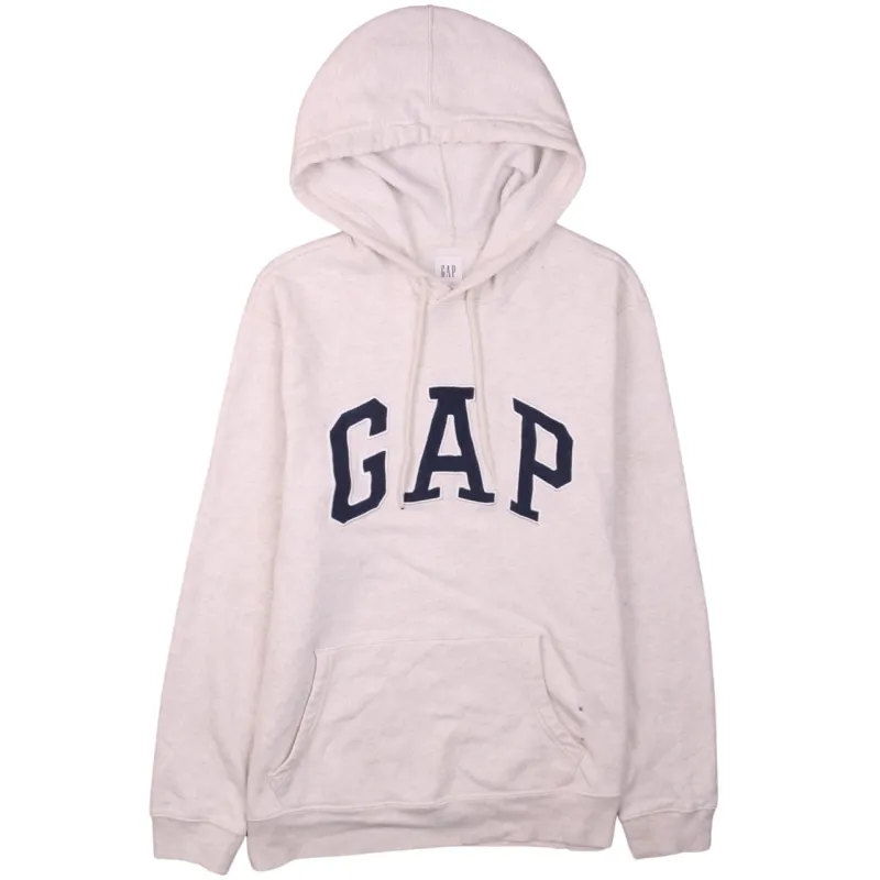 Vintage Gap 90s Beige Cream Men's Medium Spellout Hoodie Retro made by GAP