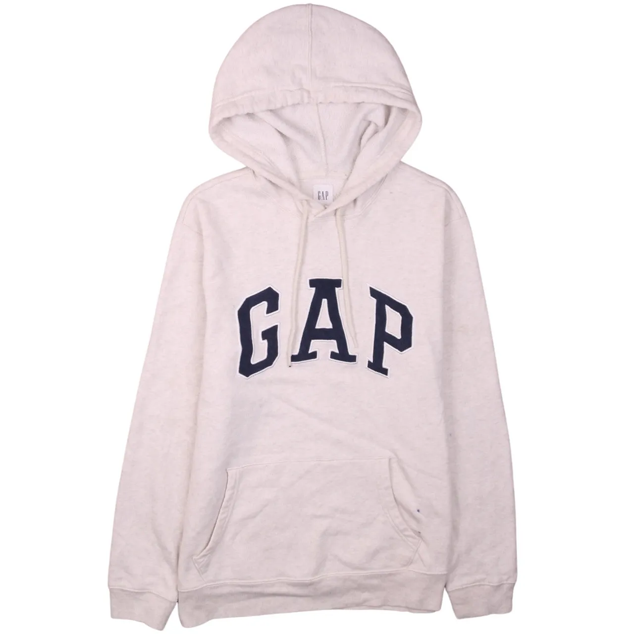 Vintage Gap 90s Beige Cream Men's Medium Spellout Hoodie Retro sold by Vintage Club