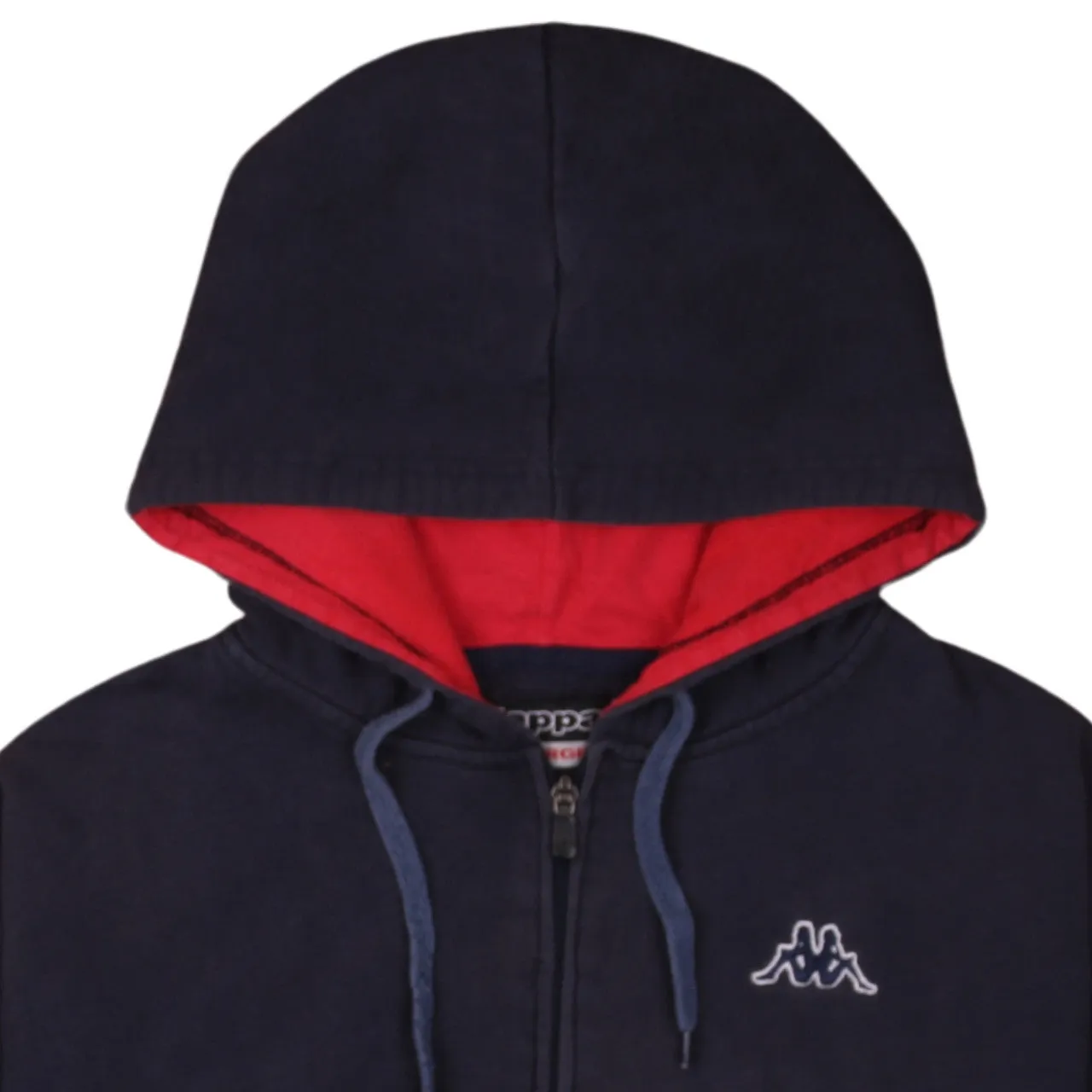 Kappa Navy Blue Full Zip Hoodie Men’s XXLarge Embroidered Logo Contrast Panels Ribbed Hem Sweatshirt sold by Vintage Club product image thumbnail 3