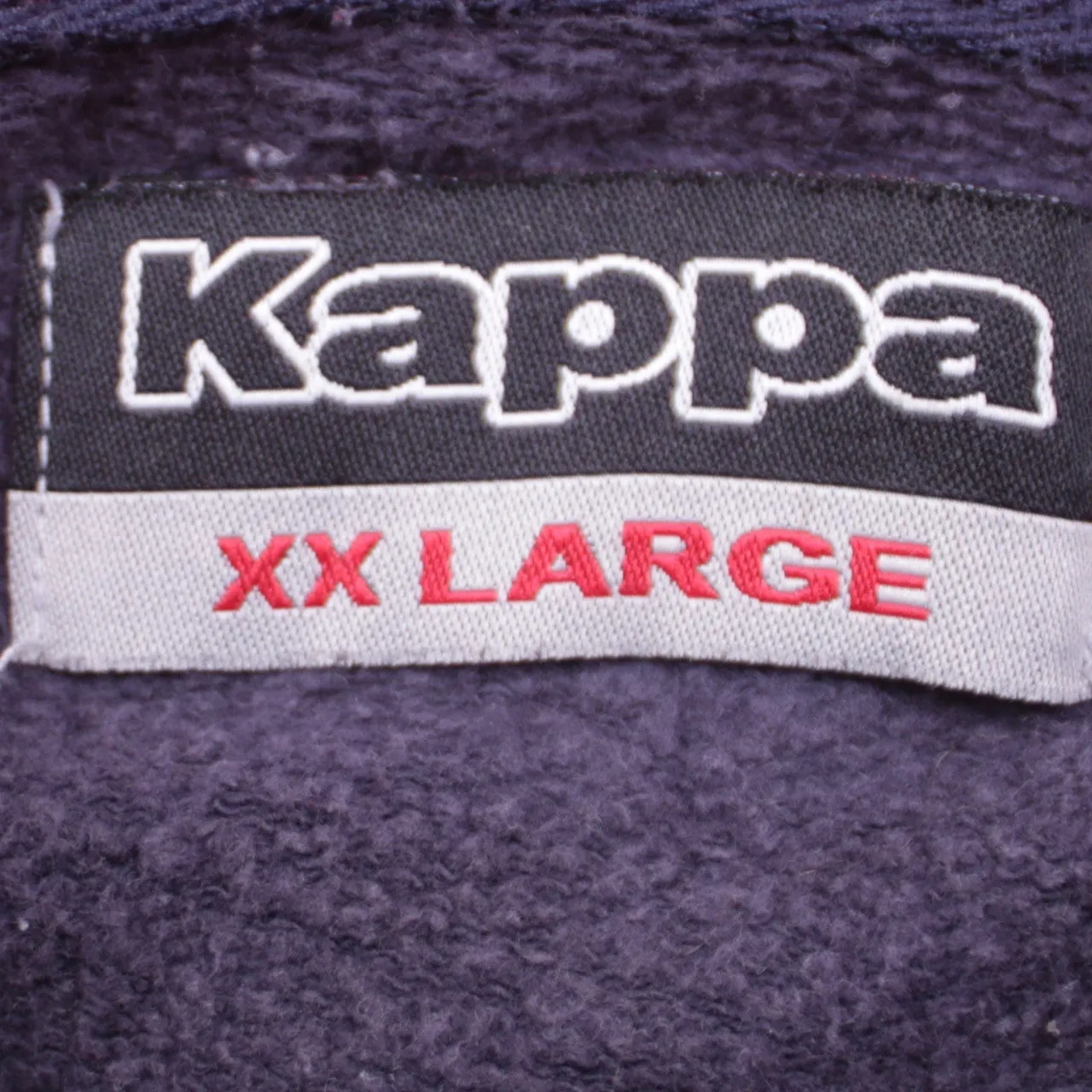 Kappa Navy Blue Full Zip Hoodie Men’s XXLarge Embroidered Logo Contrast Panels Ribbed Hem Sweatshirt sold by Vintage Club product image thumbnail 4