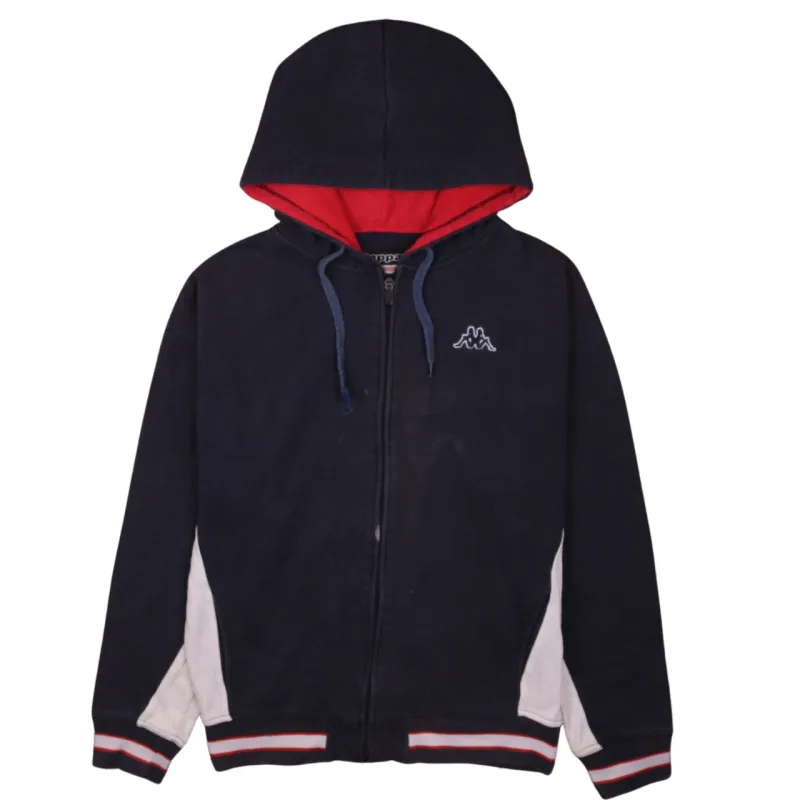 Kappa Navy Blue Full Zip Hoodie Men’s XXLarge Embroidered Logo Contrast Panels Ribbed Hem Sweatshirt made by Kappa