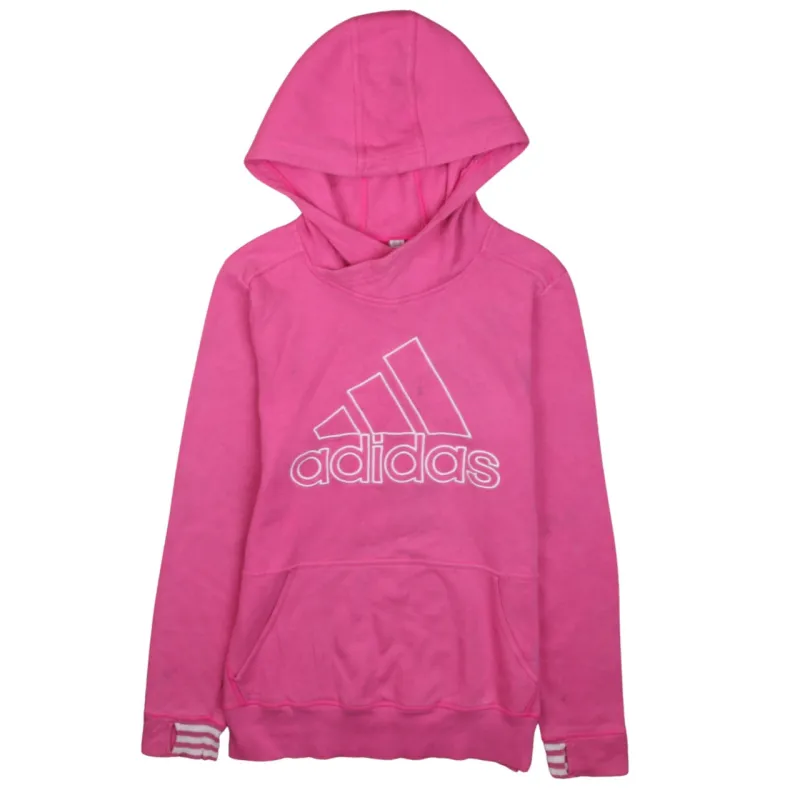 Adidas Vintage 90s Women's Pink Spellout Hoodie Small, Retro Fashion sold by Vintage Club