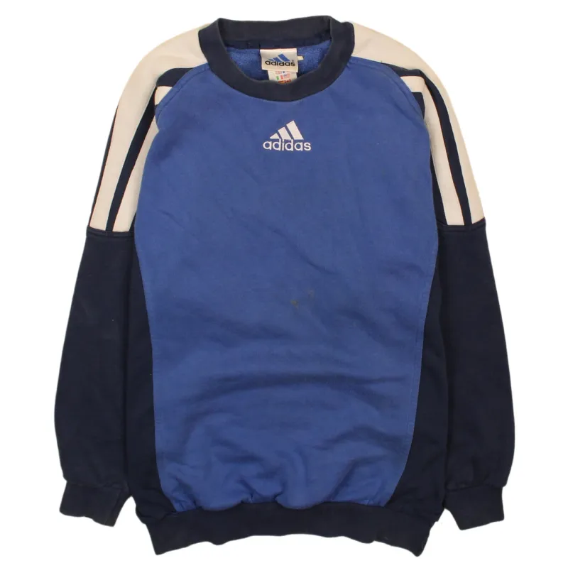 Adidas Vintage 90's Women's XL Blue Crew Neck Heavyweight Sweatshirt made by Adidas
