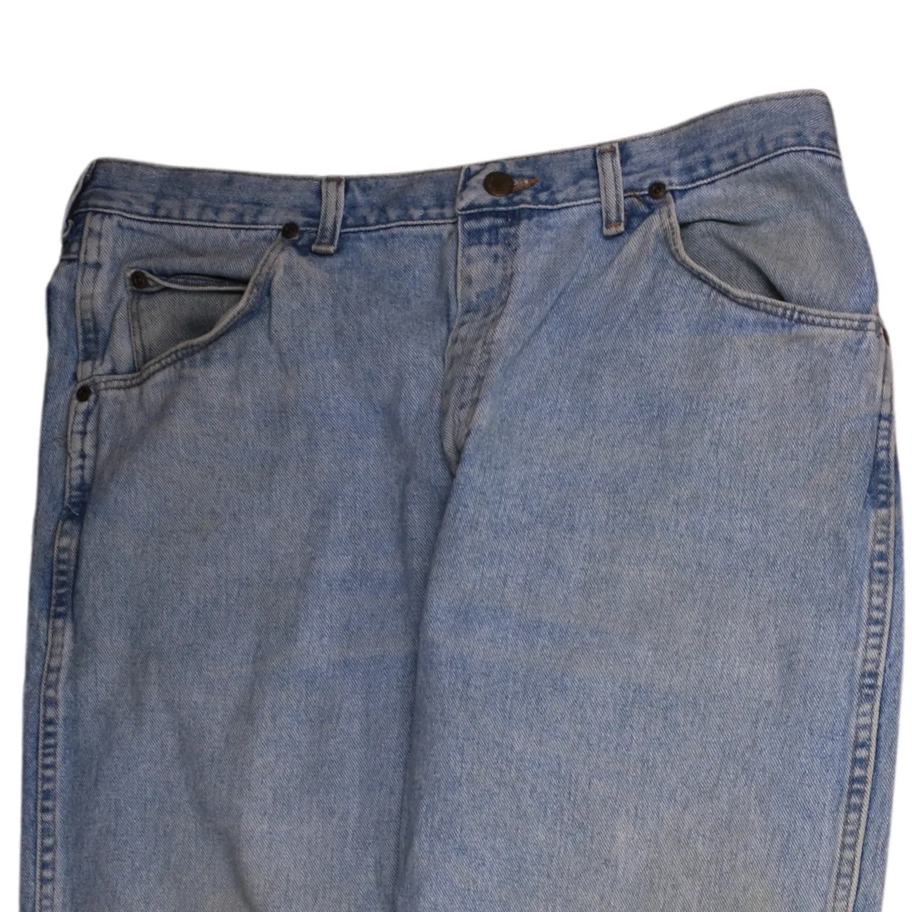 Wrangler Men's 90s Vintage Baggy Blue Denim Straight Leg Jeans 38 sold by Vintage Club product image thumbnail 3