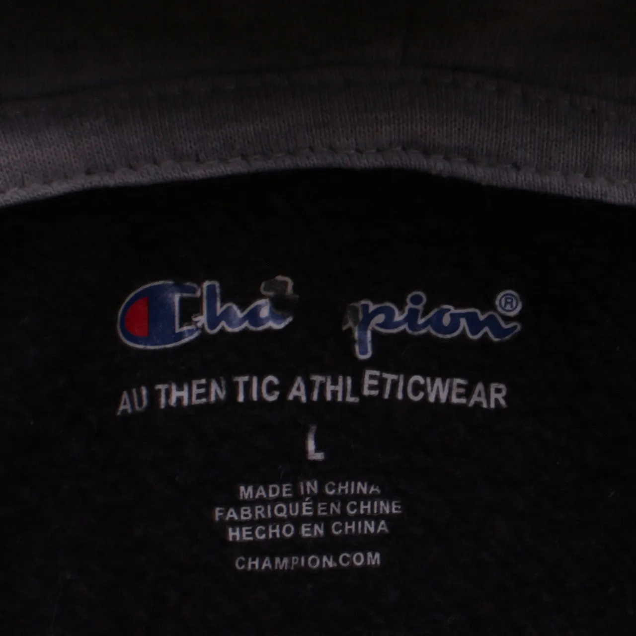 Vintage Champion Women's Large 90's Black Spellout Hoodie Pullover sold by Vintage Club product image thumbnail 4