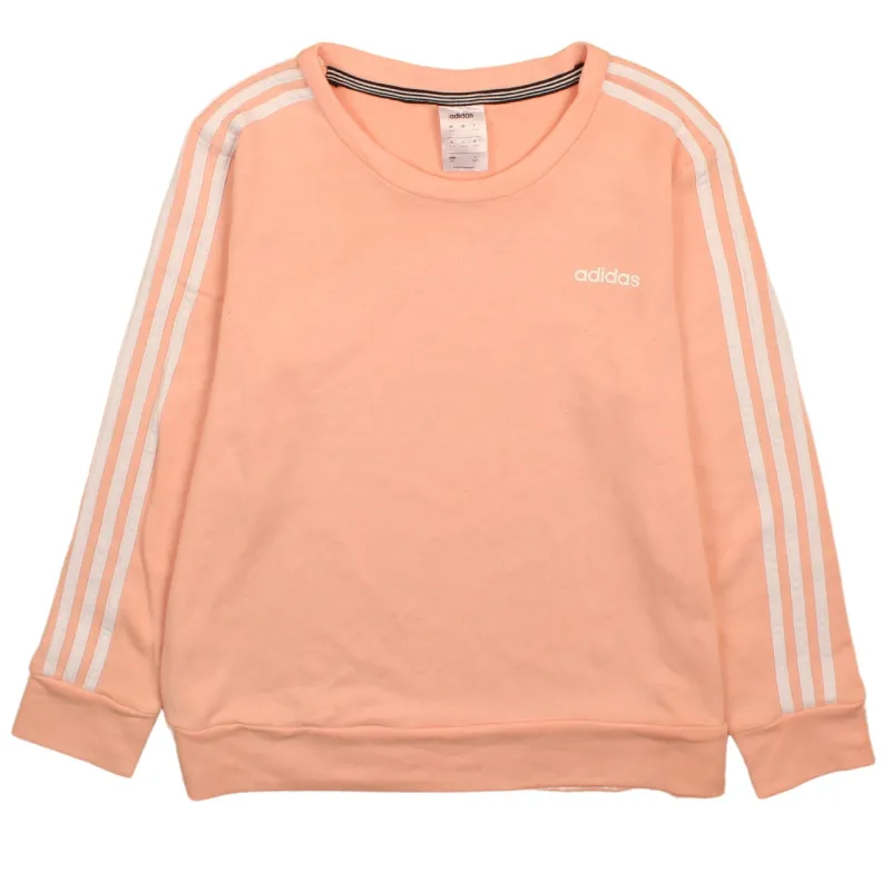 Adidas Vintage 90s Women's Crew Neck Pink Striped Sweatshirt Large made by Adidas
