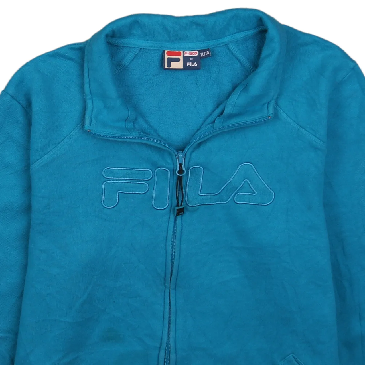 Fila 90s Vintage Women's XL Spellout Full Zip Sweatshirt Blue sold by Vintage Club product image thumbnail 3