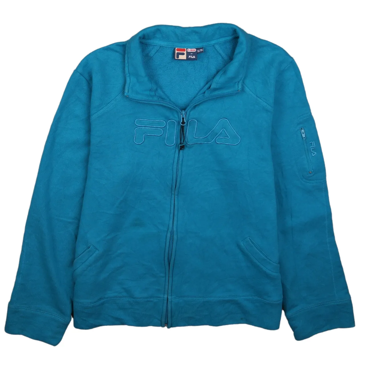 Fila 90s Vintage Women's XL Spellout Full Zip Sweatshirt Blue sold by Vintage Club