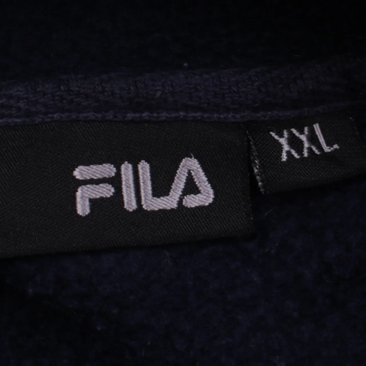 Vintage Fila 90's XXL Women's Navy Blue Spellout Hoodie Pullover sold by Vintage Club product image thumbnail 4