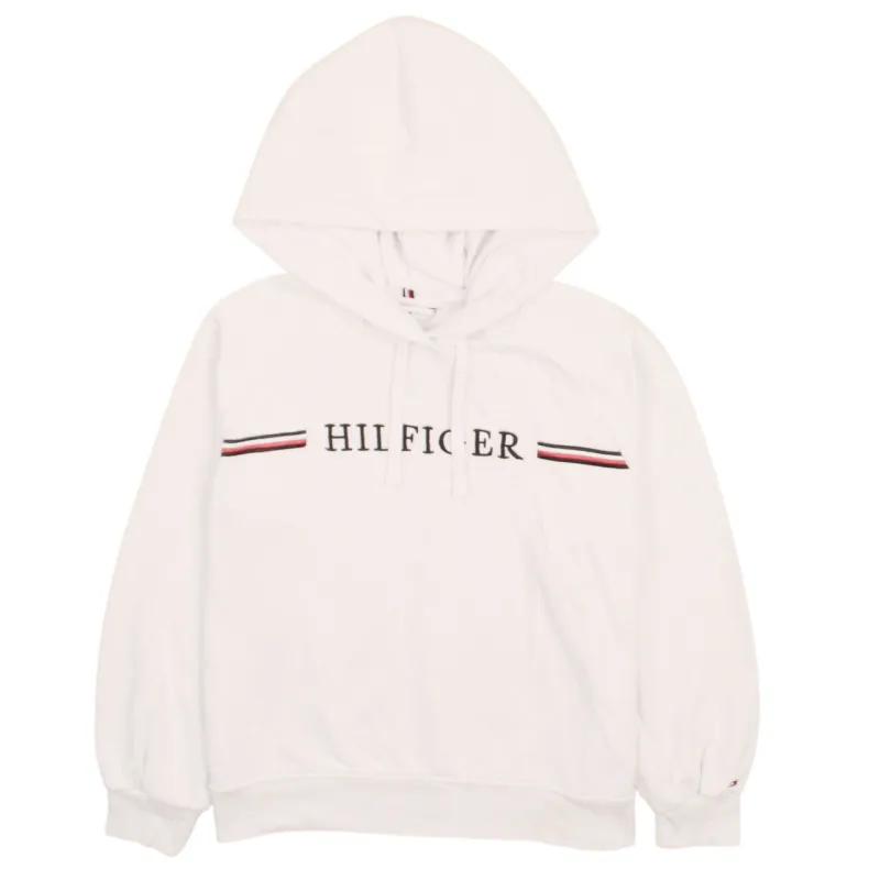 Tommy Hilfiger Men's 90s Spellout White Pullover Hoodie XSmall made by Tommy Hilfiger