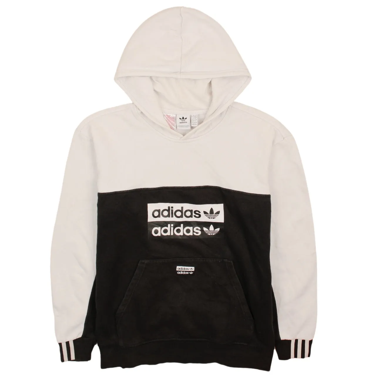 Adidas Women's XL 90's Vintage Black Spellout Hoodie Pullover Retro sold by Vintage Club