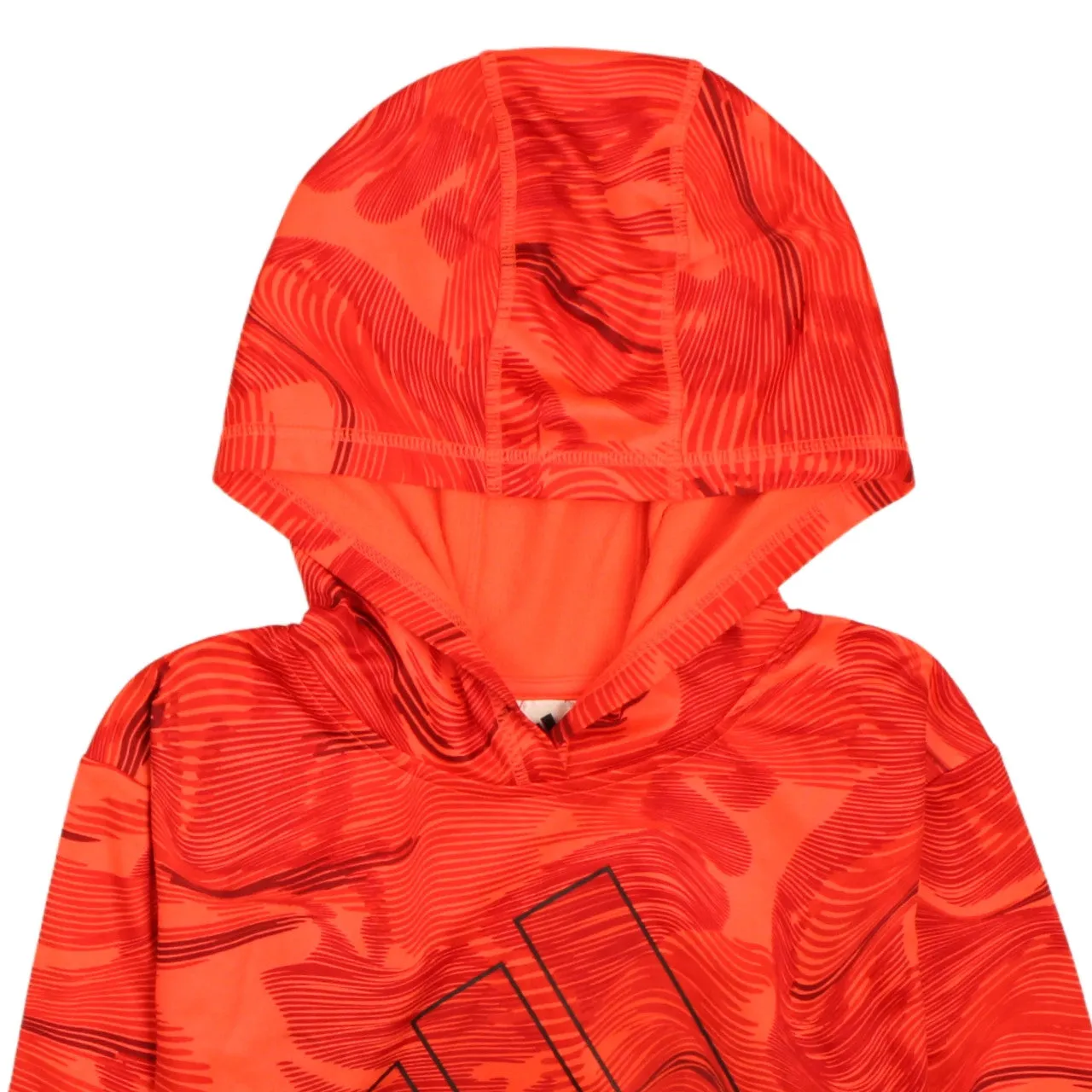 Adidas Women's Bright Orange Pullover Hoodie Large L 14-16 Bold Design sold by Vintage Club product image thumbnail 3