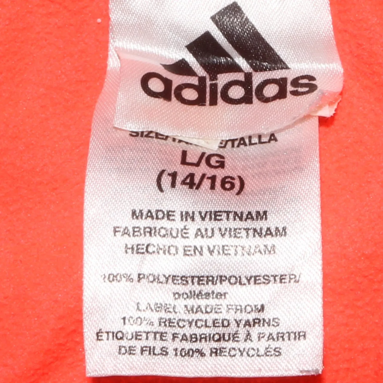 Adidas Women's Bright Orange Pullover Hoodie Large L 14-16 Bold Design sold by Vintage Club product image thumbnail 4