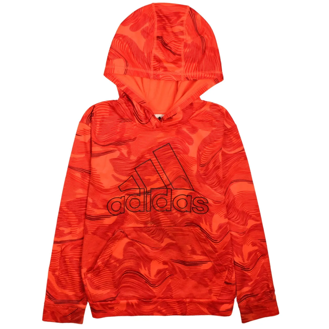 Adidas Women's Bright Orange Pullover Hoodie Large L 14-16 Bold Design sold by Vintage Club