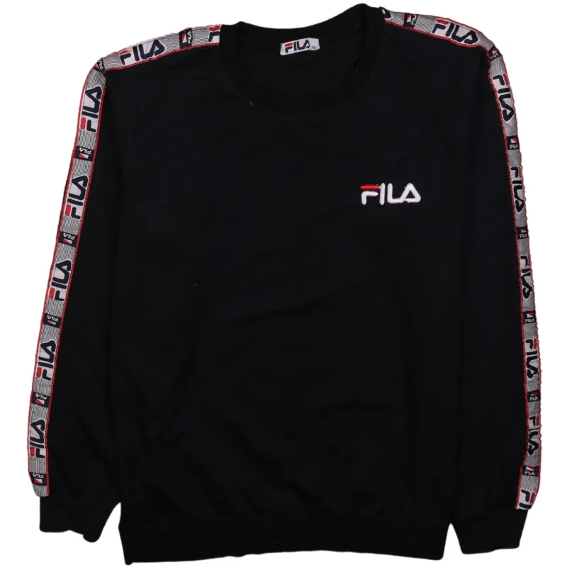 Fila Vintage 90s Black Unisex XXL Crew Neck Heavyweight Sweatshirt sold by Vintage Club