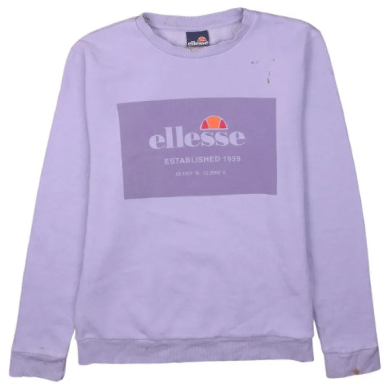 Ellesse 90's Lilac Purple Crew Neck Sweatshirt Large Womens Pullover made by Ellesse