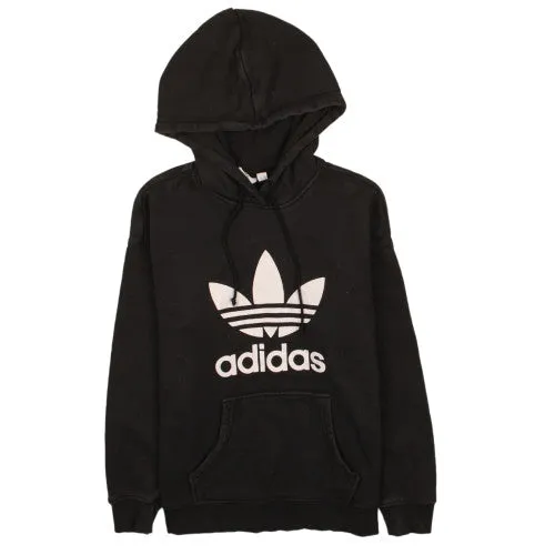 Adidas 90s Vintage Women's Black Spellout Hoodie Large Pullover sold by Vintage Club