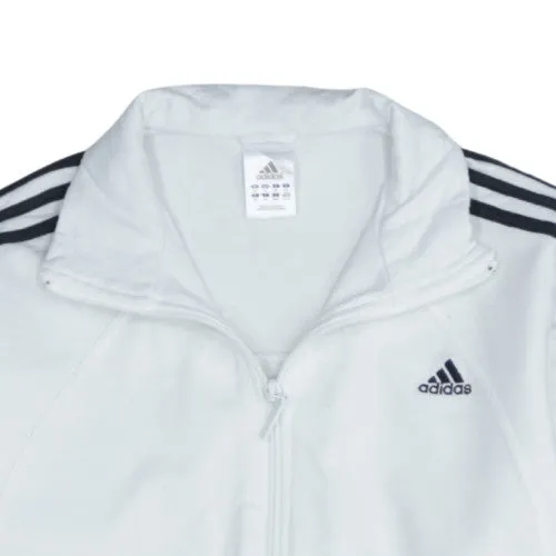 Adidas White Track Jacket Women’s XLarge Three Stripe Sleeves Embroidered Logo Zip Top sold by Vintage Club product image thumbnail 3