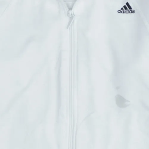 Adidas White Track Jacket Women’s XLarge Three Stripe Sleeves Embroidered Logo Zip Top sold by Vintage Club product image thumbnail 4