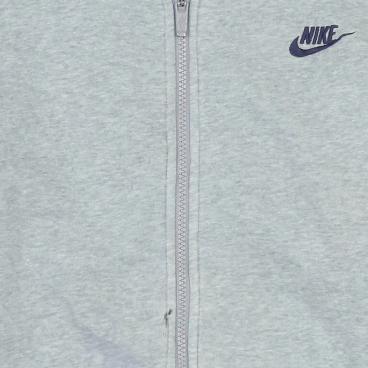 Nike Light Grey Hoodie Men's Large Full Zip Embroidered Swoosh Split Pocket Sweatshirt sold by Vintage Club product image thumbnail 4