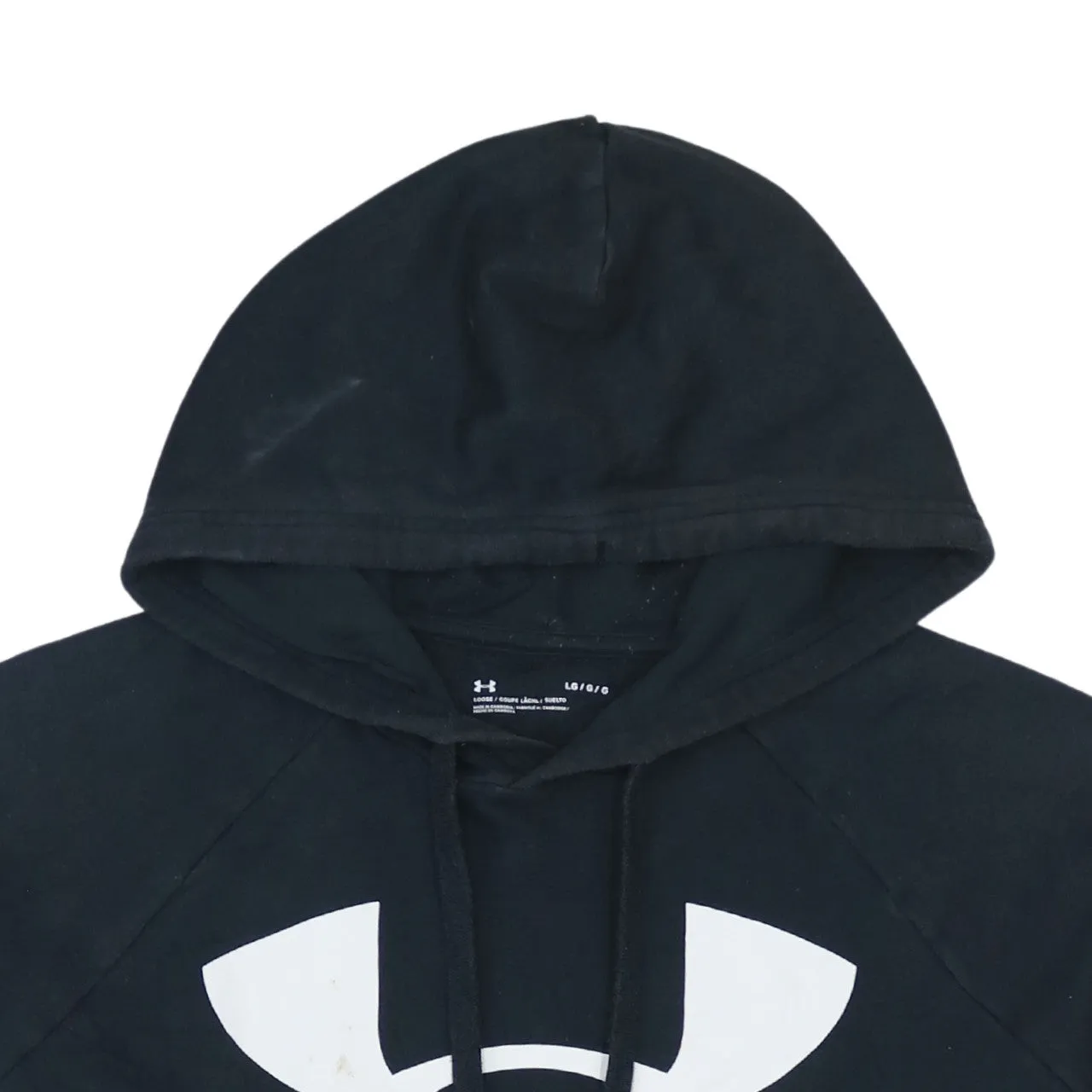 Under Armour Black Hoodie Men’s Large Printed Logo Front Pocket Pullover Sweatshirt sold by Vintage Club product image thumbnail 3