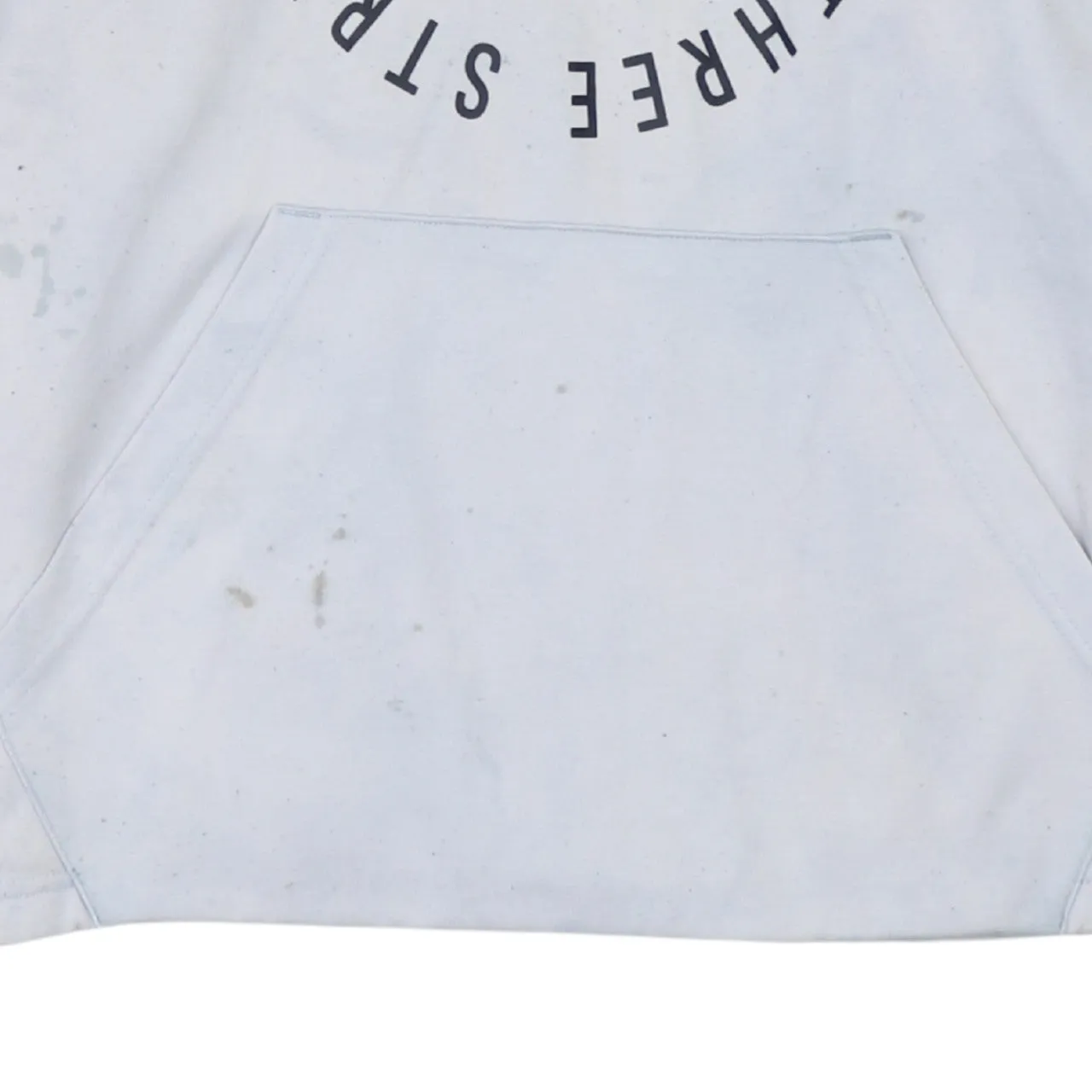 Adidas White Hoodie Men's Large Printed Logo Three Stripe Sleeves Pullover Sweatshirt sold by Vintage Club product image thumbnail 5